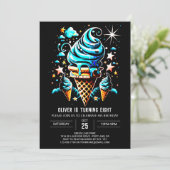 Waterverf Modern Custom Boy Ice Cream Verjaardag Kaart (Staand voorkant)