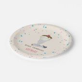 Waterverf Modern Cute Rustic Ice Cream Sundae Papieren Bordje (Gekanteld)