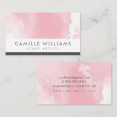 WATERVERF modern delicaat blush roze grijs Visitekaartje (Voorkant / Achterkant)