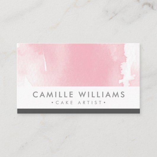 WATERVERF modern delicaat blush roze grijs Visitekaartje (Voorkant)