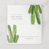 WATERVERF MODERN DESERT GREEN CACTUS FOLIAGE PLAATSKAARTJE (Buitenkant ongevouwen)
