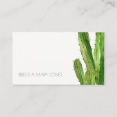 WATERVERF MODERN DESERT GREEN CACTUS FOLIAGE VISITEKAARTJE (Voorkant)