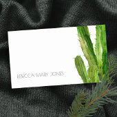 WATERVERF MODERN DESERT GREEN CACTUS FOLIAGE VISITEKAARTJE