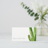 WATERVERF MODERN DESERT GREEN CACTUS FOLIAGE VISITEKAARTJE (Staand voorkant)