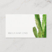 WATERVERF MODERN DESERT GREEN CACTUS FOLIAGE VISITEKAARTJE (Voorkant)