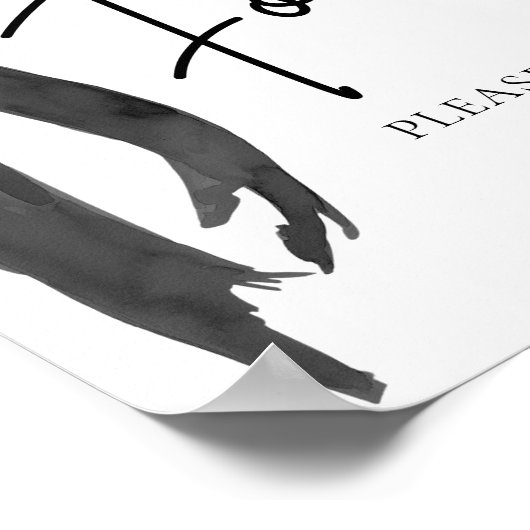 Waterverf Modern Elegant Bow Bow Food Sign Poster (Hoek)