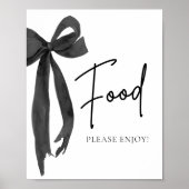 Waterverf Modern Elegant Bow Bow Food Sign Poster (Voorkant)