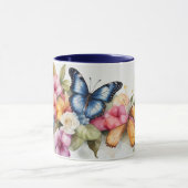 Waterverf Modern Elegant Butterfly Flowers Mok (Midden)
