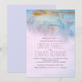 waterverf Modern Engagement Party Invitation Kaart (Voorkant / Achterkant)