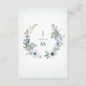 Waterverf Modern Floral Anemone Wedding Details Informatiekaartje (Achterkant)