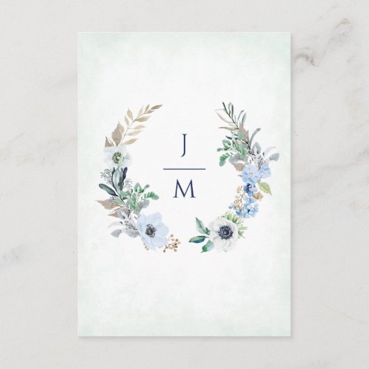 Waterverf Modern Floral Anemone Wedding Details Informatiekaartje (Achterkant)