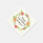 Waterverf Modern Floral Birthday Party Decor Servetten (Hoek)