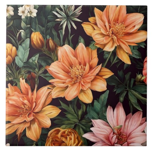 Waterverf Modern Floral Collectie Tegeltje (Voorkant)