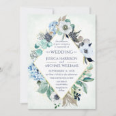 Waterverf Modern Floral Elegant Anemone Wedding Kaart (Voorkant)