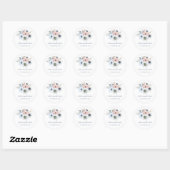 Waterverf Modern Floral Elegant Anemone Wedding Ronde Sticker (Vel)