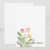 Waterverf Modern Floral Greenery - Gepersonaliseer Notitiekaartje (Voorkant / Achterkant)