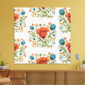 Waterverf Modern Flower Motif Aardse Whimsical Canvas Afdruk (Insitu (Woonkamer))