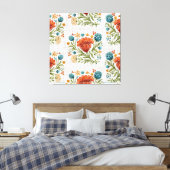 Waterverf Modern Flower Motif Aardse Whimsical Canvas Afdruk (Insitu (Slaapkamer))