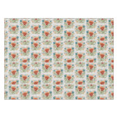 Waterverf Modern Flower Motif Aardse Whimsical Tafelkleed (Voorkant (Horizontaal))