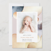 Waterverf Modern Foto geboorte Aankondiging (Voorkant)