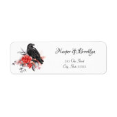 Waterverf Modern Gothic Black Raven Red Rose Etiket (Voorkant)