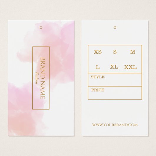 Waterverf Modern Goud Hang label Visitekaartje (Voorkant /achterkant)