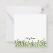 Waterverf Modern Greenery - Aangepaste naam Notitiekaartje (Voorkant)