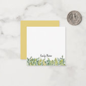 Waterverf Modern Greenery - Aangepaste naam Notitiekaartje (Voorkant / Achterkant in situ)