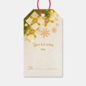 Waterverf Modern Kerstmis, Goud & Burgundy Cadeaulabel (Achterkant)