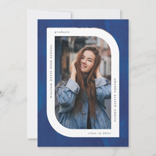 Waterverf Modern lijst Afstuderen Aankondiging (Voorkant)