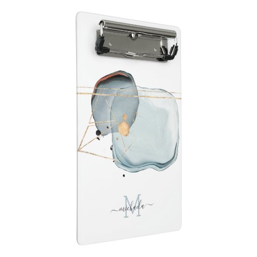 Waterverf Modern Monogram Mini Klembord (Schuin)