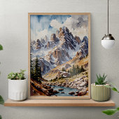 Waterverf Modern Mountains Poster