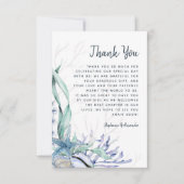 Waterverf Modern Ocean Beach Wedding Bedankkaart (Voorkant)