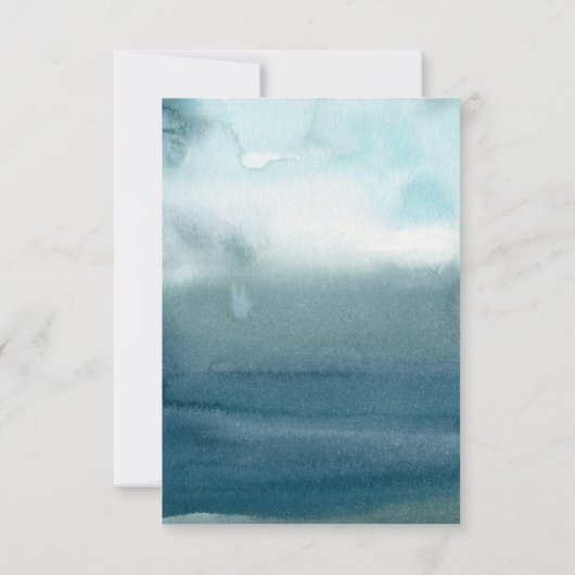 Waterverf Modern Ocean Beach Wedding Bedankkaart (Achterkant)