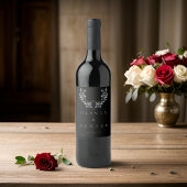 Waterverf Modern Olive Branch Bruiloft Wijn Etiket