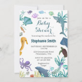 Waterverf Modern Onder het Zee Baby shower Kaart (Voorkant)