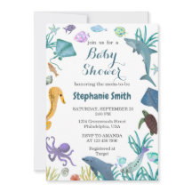 Waterverf Modern Onder het Zee Baby shower