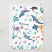 Waterverf Modern Onder het Zee Baby shower Kaart (Achterkant)