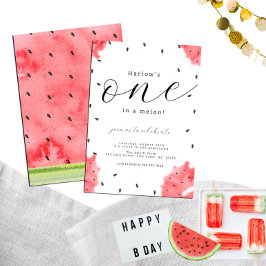 Waterverf Modern ONE in een meloen rode watermeloe Kaart