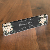 Waterverf Modern op Black Floral Business Naambordje (Zijkant)