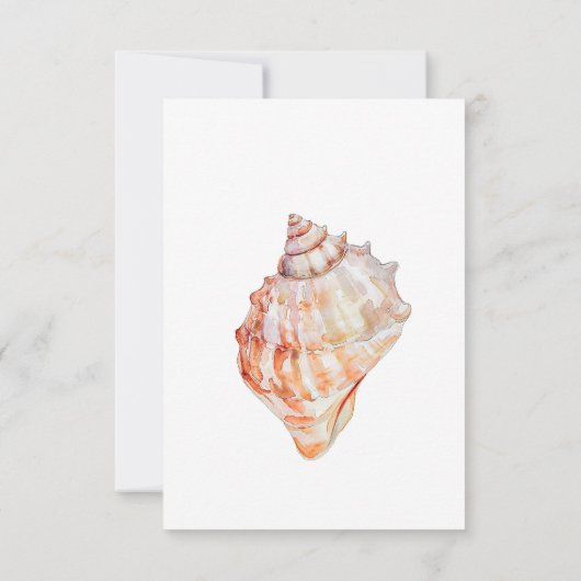 Waterverf Modern Palms & Beach Scene Diner RSVP Kaartje (Achterkant)