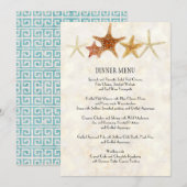 Waterverf Modern Pattern Starfish Beach Wedding Menu (Voorkant / Achterkant)