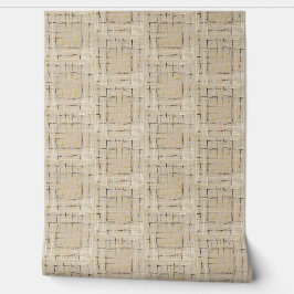 Waterverf Modern Plaid Neutral Cream Tan Brown Behang