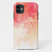 Waterverf modern rood. Eenvoudig abstract koraal Case-Mate iPhone Case (Achterkant)
