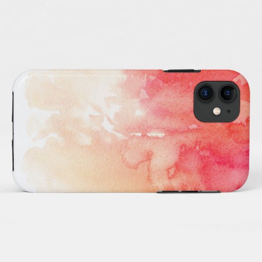 Waterverf modern rood. Eenvoudig abstract koraal Case-Mate iPhone Case (Achterkant (horizontaal))