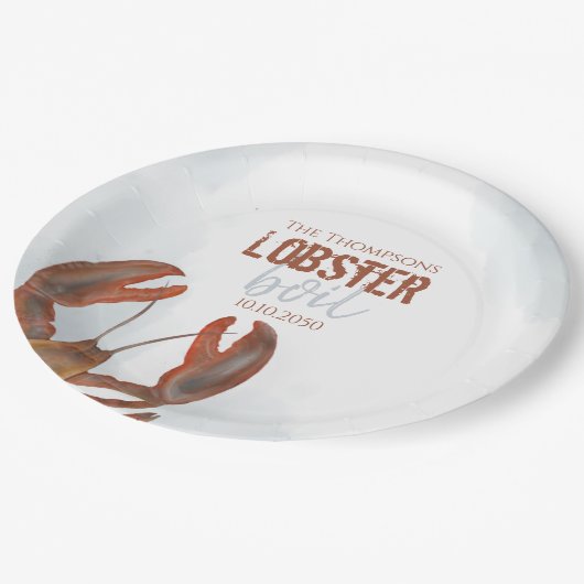Waterverf Modern Rustic Elegant Lobster Papieren Bordje (Gekanteld)