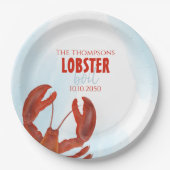 Waterverf Modern Rustic Elegant Lobster Papieren Bordje (Voorkant)