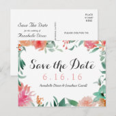 Waterverf Modern Save the Date Briefkaart (Voorkant / Achterkant)