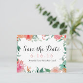 Waterverf Modern Save the Date Briefkaart (Staand voorkant)