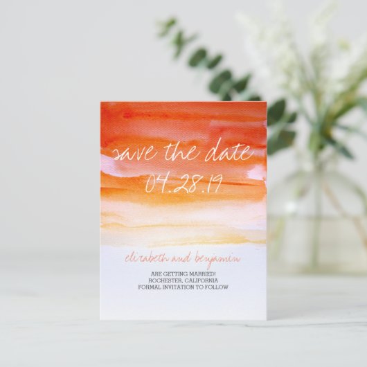 Waterverf Modern Sla de datum briefkaarten (Staand voorkant)